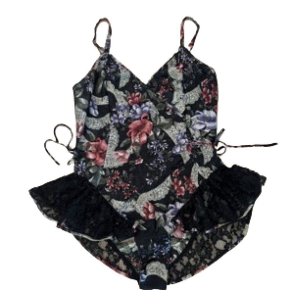 Vintage Victoria’s Secret Gold Label Teddy Romper Lace Floral Satin Dainty Med - Picture 10 of 13